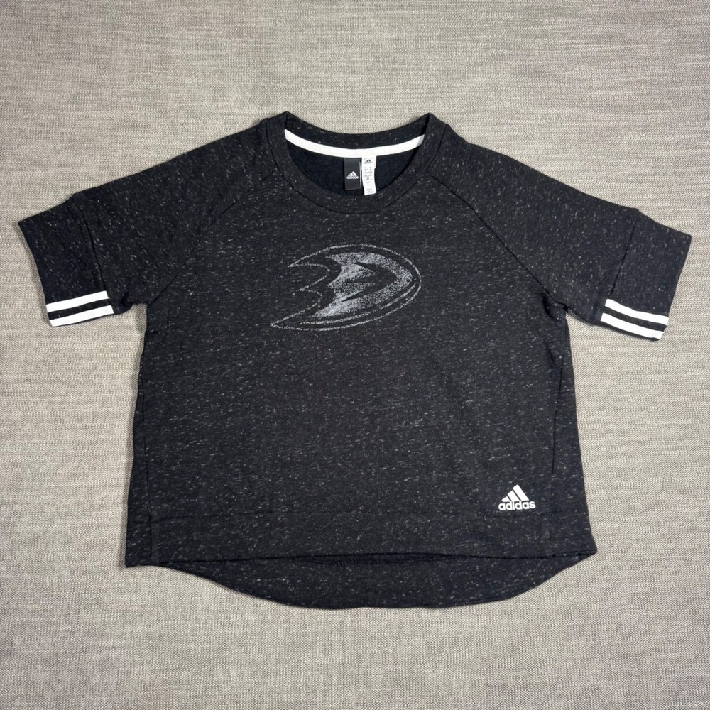 Adidas NHL Anaheim‎ Ducks Cropped Short Sleeve Sweatshirt Tshirt Medium